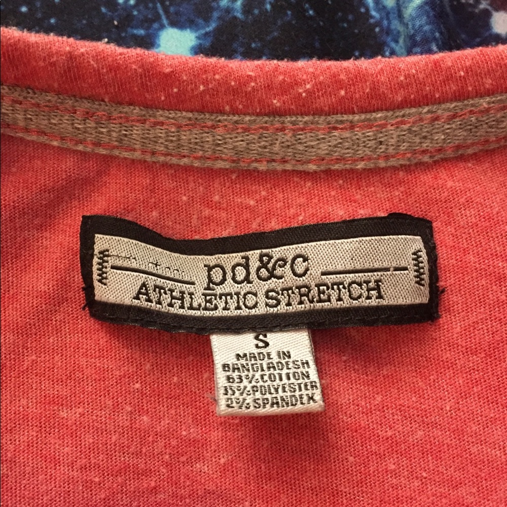 PD&C salmon peach button up shirt